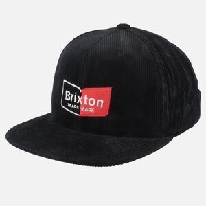 Brixton Chapter Mp Snapback Black Corduroy Baseball Trucker Hat - NEW